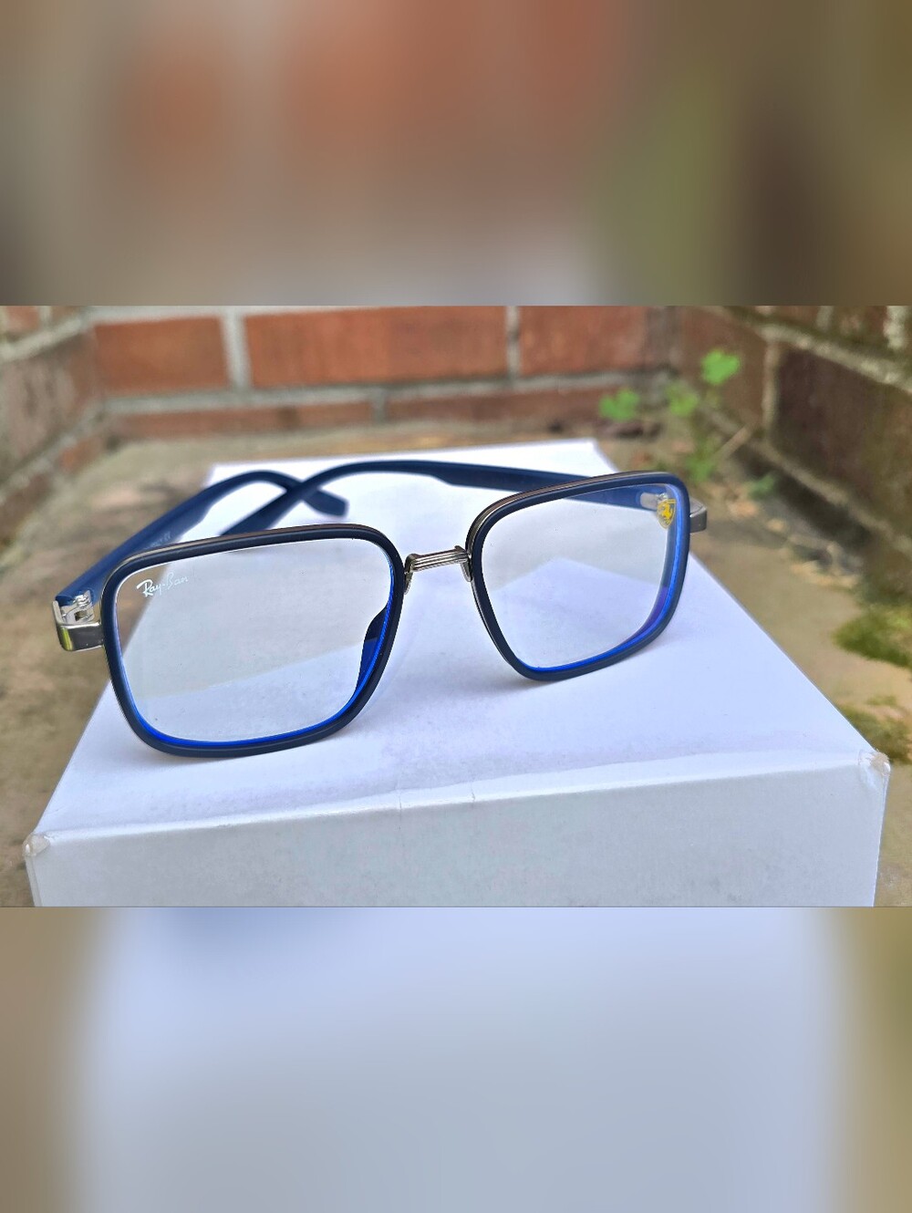 Ray-Ban Blue and Black Square Eyeglass Frames